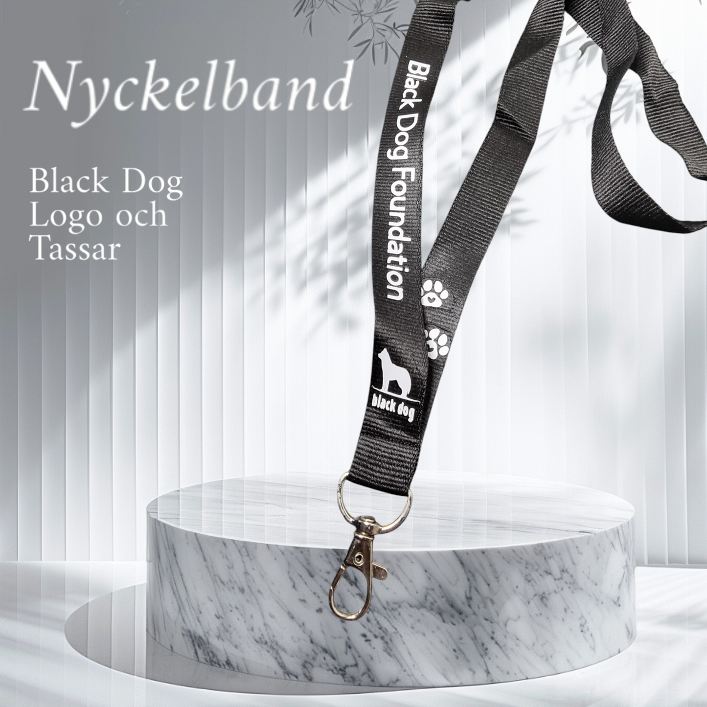 Black dog nyckelband