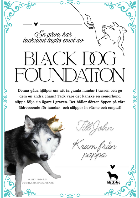 Black Dog gåvobevis