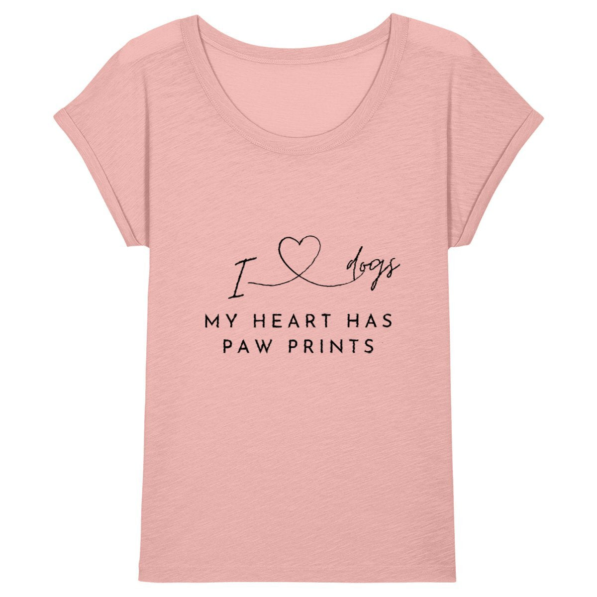 "My heart has paw prints" följsam t-shirt